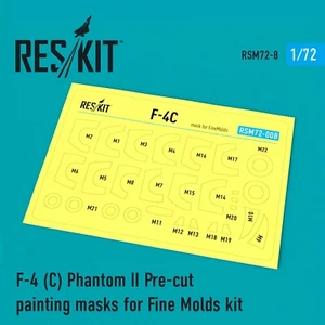 ResKit RSM72-0008 Scale 1:72 F-4C PhantomII Pre-cut painting masks for FineMolds - Picture 1 of 24