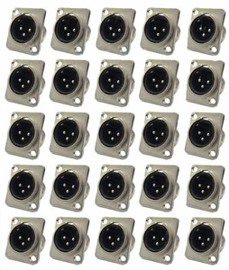 (25er-Pack) Procraft PXLRMP "D" Typ Panelmontage XLRM Stecker mit Nickelgehäuse - Bild 1 von 1