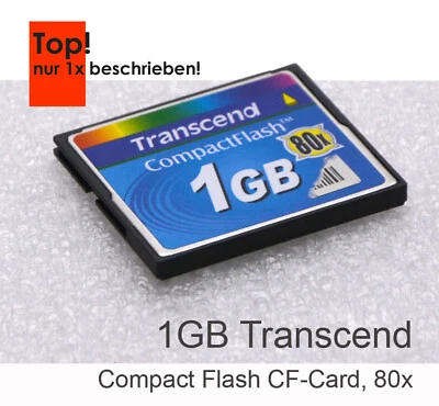 1GB 1024MB 80x Vitesse Transcend Carte Cf Compact Flash Carte Industriel 21 - Photo 1/3