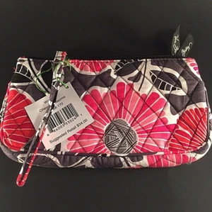 Cartera Muñequera Vera Bradley Flores Alegres Con Forro Rojo 14558-170 Nueva - Imagen 1 de 3
