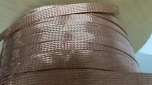 350 FEET 1/2 BRAIDED GROUND STRAP GROUNDING BARE PURE COPPER FLAT BRAID IN USA - Picture 1 of 2