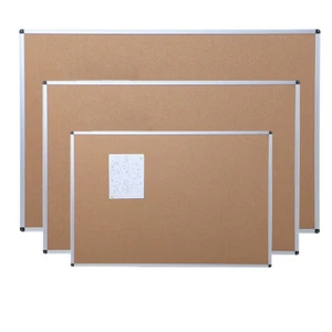 VIZ-PRO Cork Board Bulletin Board Aluminium Frame Message Board Vision Board - Picture 1 of 16