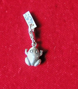ANHÄNGER SILBER 925 FROSCH AN KARABINER FÜR BETTELARMBAND (?) CHARM - Bild 1 von 4