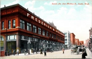 Second Ave Madison Street Seattle Washington Postcard 1920 Frederick Nelson cars - Picture 1 of 2