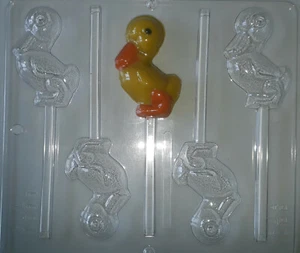 DUCK CHOCOLATE LOLLIPOP MOULD  5 CAVITY EASTER DUCK - Picture 1 of 1