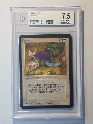 BGS 7.5 Graded ALPHA Karma Magic The Gathering MTG M:TG - Image 1 of 3