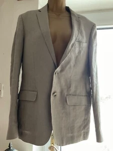 zara mens linen blazer 48(eu) needs slight attn - Picture 1 of 10