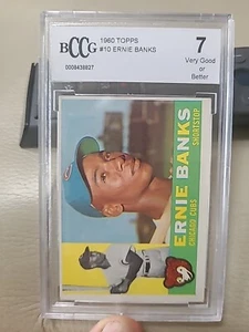 1960 Topps #10 Ernie Banks Card BGS BCCG 7 Chicago Cubs - Picture 1 of 5