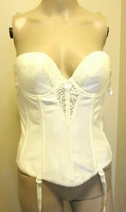 VA BIEN Ivory Strapless Plunge Backless Bustier Size 34B - Picture 1 of 12