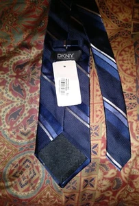 Donna Karan Blue Striped Repp Tie 58 x 3.25" - Picture 1 of 2