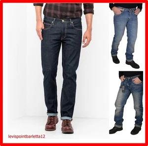 Jeans Lee Da Uomo daren pantaloni regular slim fit denim in cotone blue w32 34 - Picture 1 of 25