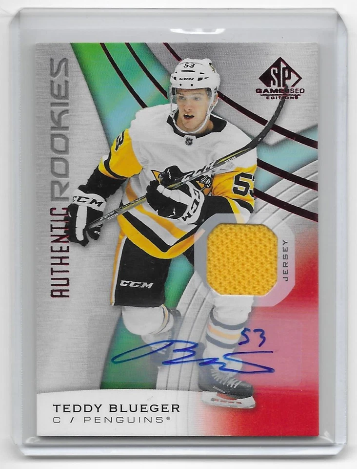 2019-20 SP Game Used Authentic Rookies Red Teddy Blueger Rookie Auto Jersey - Image 1 of 2