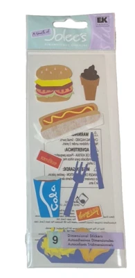Comida rápida~Cola~Perrito caliente~Hamburgo~Touch of Jolee's Dimensional álbum de recortes pegatinas Foto 1 de 2