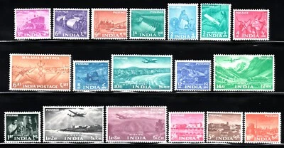 INDIA 1955 FIVE YEAR PLAN DEFINITIVE SET COMPLETE T0 10r SCOTT 254-271 MLH - Image 1 of 2