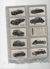 trade cards motor cars black & white 1949 kellogg full set
