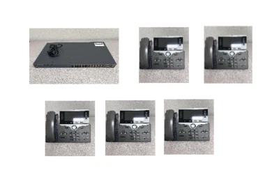 Sistema de telefone Cisco Catalyst 2960X Series 24 portas com 5 telefones Cisco CP 8841 - Imagem 1 de 3