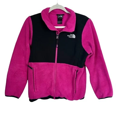 Chaqueta polar reciclada negra magenta North Face para niñas talla L 14-16 Denali Polartec Foto 1 de 4