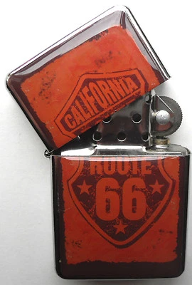 Vintage Motorbike Sign Windproof LIGHTER California Route 66 - Image 1 of 4