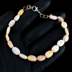 Pink Australian Opal 50.00 Cts Oval Shape Beaded Dazzling Bracelet VK 23 E672 - Picture 1 of 3