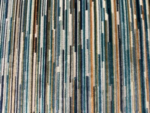 NOUVEAU VELVET Stripe Fabric Teal Blind Curtain/Upholstery - Picture 1 of 9