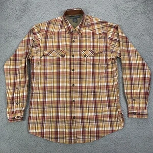 Exofficio para hombre manga larga con botones XL empaquetable rojo a cuadros marrón - Imagen 1 de 11