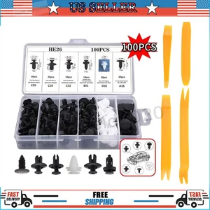 100 for GM 1595864, 1605396 Clips Fender Line Bumper Push Pin Retainer Fastener - Foto 1 di 16