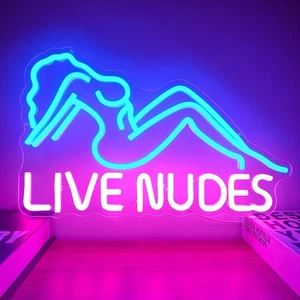 Live Nudes Leuchtreklame LED Schilder für Wanddeko bunt  - Bild 1 von 7