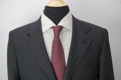 Sartoria Partenopea Gris Azul Rayas Lana 2 Piezas Traje Chaqueta Pantalones 40R 50EU NUEVO Foto 1 de 4