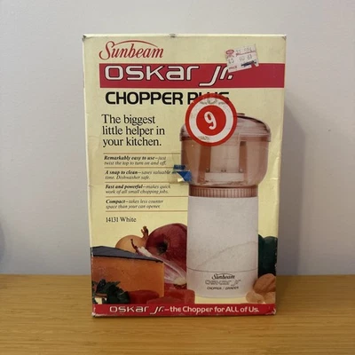 SUNBEAM OSKAR Jr PLUS ELECTRIC FOOD CHOPPER 1987 MODEL 14131 NEW IN BOX - Image 1 of 4