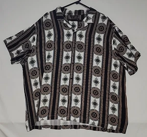 Casa Moda Couture Men’s 4XL Short Sleeve Shirt Medium Baroque Gold Black White - Picture 1 of 10