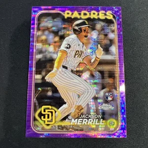 2024 Topps Chrome JACKSON MERRILL Rookie PURPLE SONAR REFRACTOR #111/275 Padres - Photo 1/2