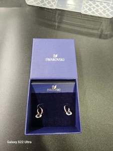 SWAROVSKI Rose Gold Multi Duo Evil Eye Hoop Pierced Earrings 5425857 - Picture 1 of 2