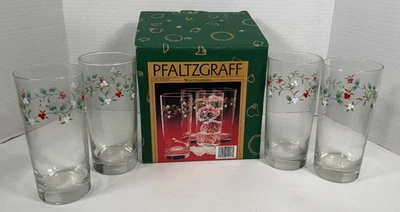 Juego de 4 vasos refrigeradores pintados a mano Pfaltzgraff Winterberry 15 oz Foto 1 de 4