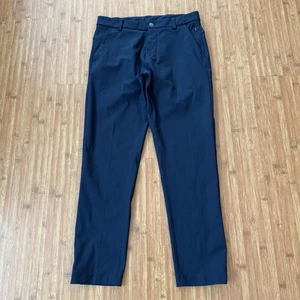 Lululemon Commission Pants Classic Men 31x30 Blue LM5710S ABC Warpstreme FLAW - Picture 1 of 14