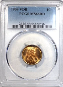 1909 VDB Lincoln Cent PCGS graded MS 66 RD  " A Real Beauty" - Picture 1 of 6