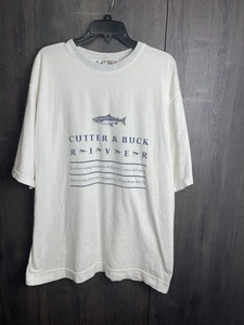 Vintage Cutter & Buck Angeln bestickt USA Herren Medium Kurzarm T-Shirt - Bild 1 von 9