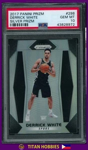 2017 Panini Prizm Silver Prizms Rookie #298 Derrick White SILVER Prizm RC PSA 10 - Picture 1 of 2