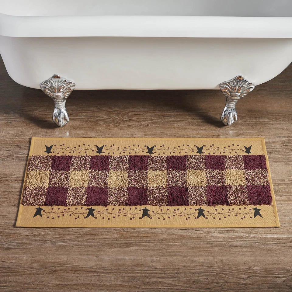 VHC Pip Vinestar Bath Mat 17x36 Primitive Stars/Pip Berry