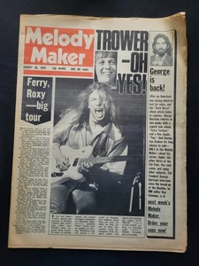Melody Maker UK Zeitung, 30. August 1975, Roxy Music, Robin Trower, George Harris - Bild 1 von 12