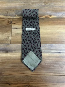 Vintage Giorgio Armani Krawatte Krawatte 100% Seide Krawatte Made in Italy Braun Rot - Bild 1 von 9