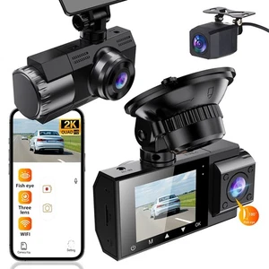 2K Dash Cam Front And Rear Wifi Car DVR Fish Eye Night Vision Video Recorder - Picture 1 of 10