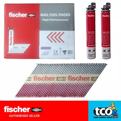 Fischer Galvanised Framing Nails + Gas | 51mm 63mm 75mm 90mm | Paslode Dewalt • 48.69£