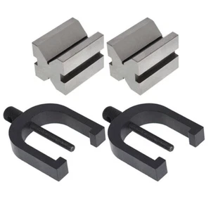 Precision Engineers All Steel V- Block Clamp Set V Matched Pair 1-5/8" x 1-1/4" - Picture 1 of 3