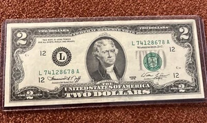 1976 Star Note San Francisco CA L Federal Reserve $2 Dollar Bill L74128678A Rare - Picture 1 of 8