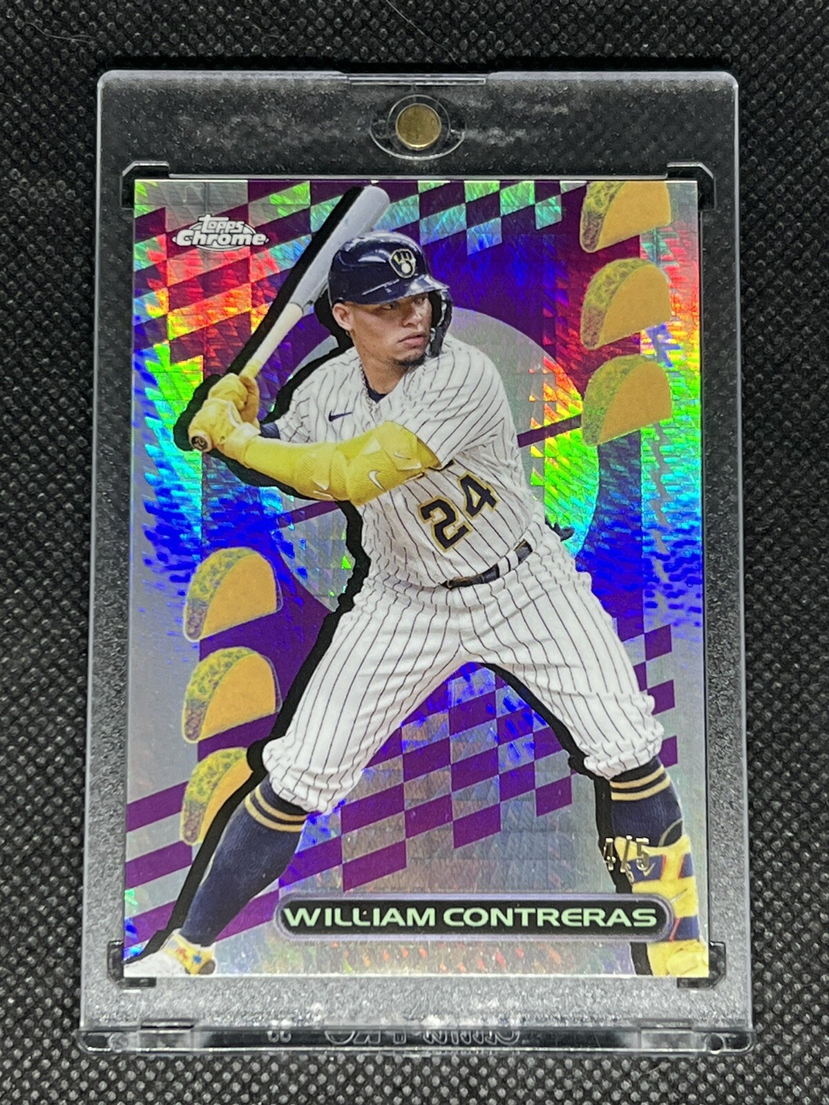 2023 Topps Chrome William Contreras SSP TacoFractor Taco Fractor #’d 4/5