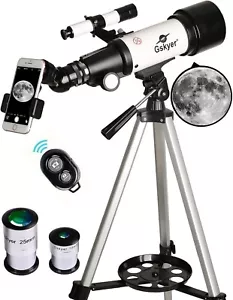 Lightweight 400mm Refractor Telescope - Perfect for Kids, Includes Accessories - Picture 1 of 10