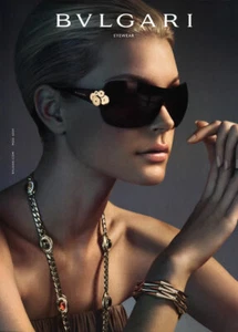 2007 Bvlgari Jessica Stam gafas joyería 1 página anuncio de revista - Imagen 1 de 1