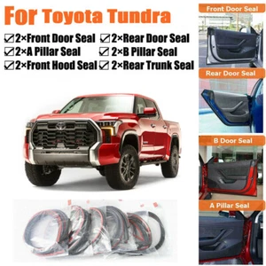 Door Rubber Seal Strips Weather Draft Wind Noise Reduction Kit For Toyota Tundra - Picture 1 of 12