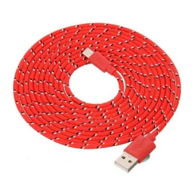 Round Braided USB data Charger Cable for iphone X 8 7 plus 6 4s 5 micro galaxy - Image 1 of 4
