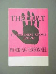 The Cult backstage pass Satin cloth sticker Ceremonial Stomp red - Picture 1 of 1